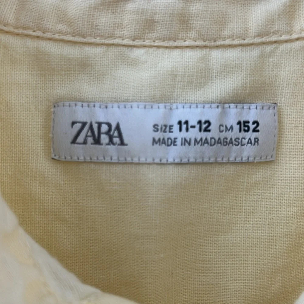 Zara Boys Linen Blended Cotton Yellow Pocket Shirt (Size 11-12) - Picture 6 of 6